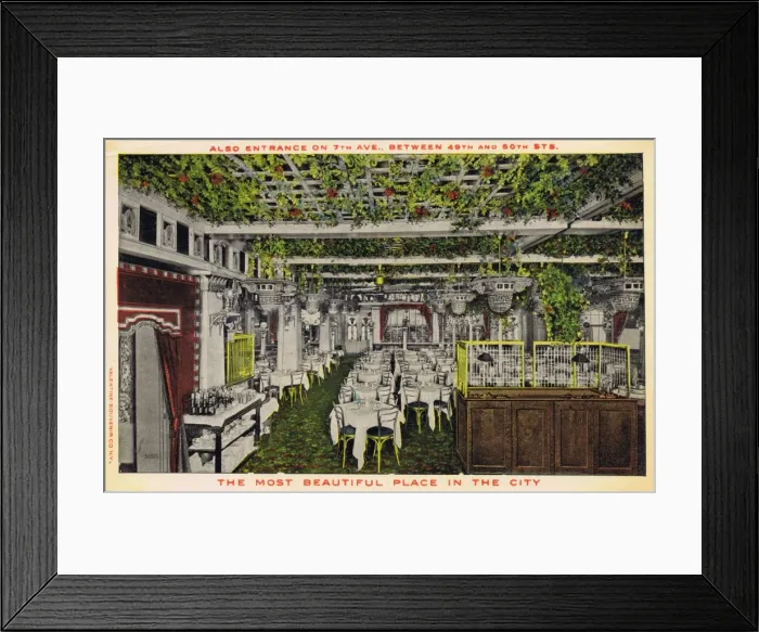 Framed Print : The Garden Restaurant, New York Framed Print : The Garden Restaurant, New York