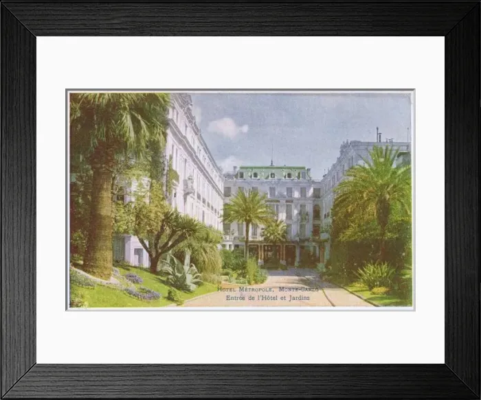 Framed Print : Entrance and gardens - Hotel Metropole, Monte Carlo Framed Print : Entrance and gardens - Hotel Metropole, Monte Carlo