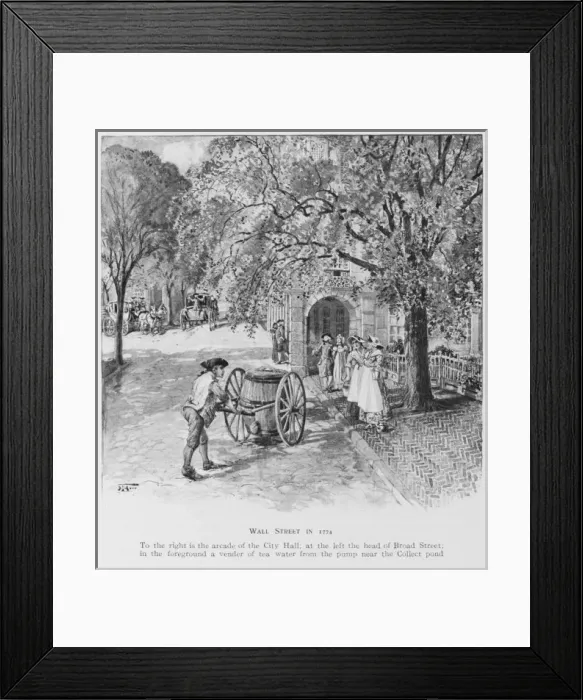 Framed Print : Wall Street in 1774 Framed Print : Wall Street in 1774