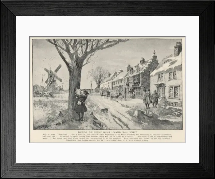 Framed Print : Wall Street 1644 Framed Print : Wall Street 1644