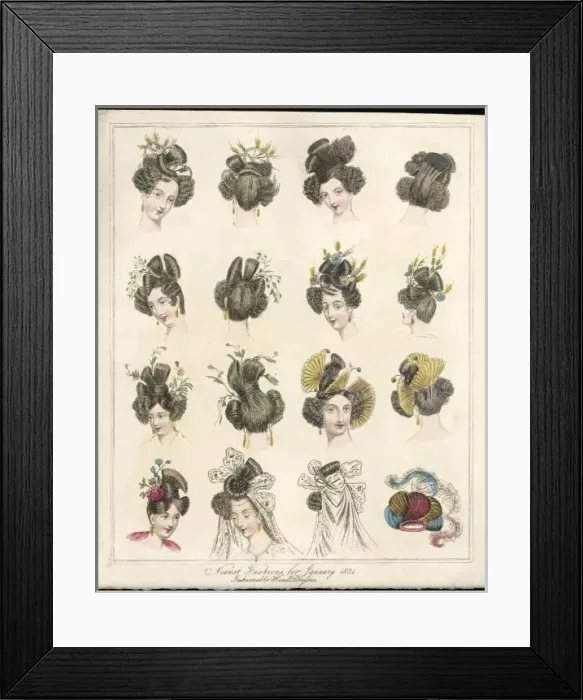 Framed Print : Hair Styles for 1831 Framed Print : Hair Styles for 1831