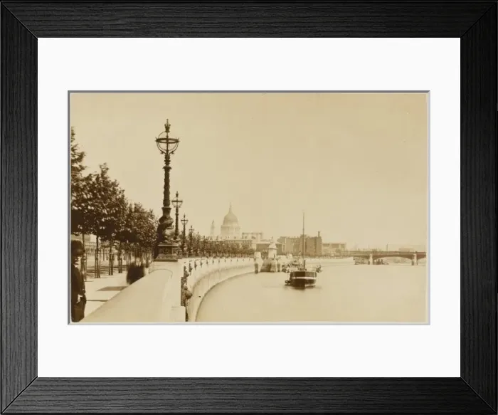 Framed Print : Thames Embankment 1877 Framed Print : Thames Embankment 1877