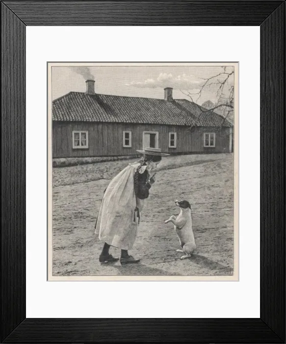 Framed Print : Teaching Dog to Behave