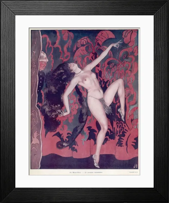 Framed Print : Showgirl & Fireman Framed Print : Showgirl & Fireman