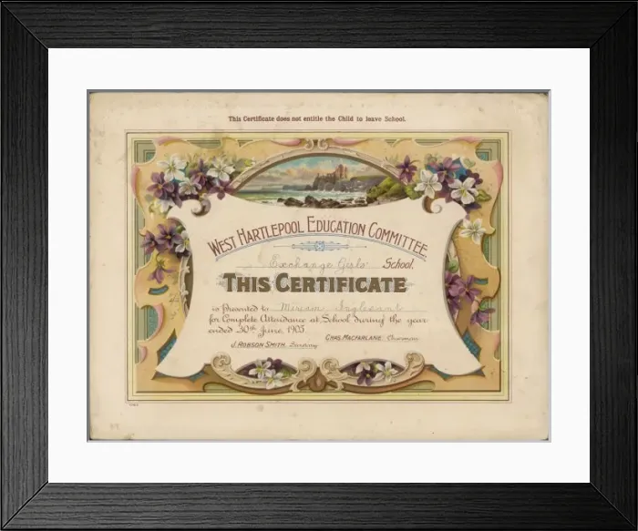 Framed Print : Attendance Certificate Framed Print : Attendance Certificate