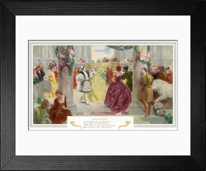 Framed Print : DANCE C16. Dancing at the court of Henri II, who is depicted partnering his consort Framed Print : DANCE C16. Dancing at the court of Henri II, who is depicted partnering his consort