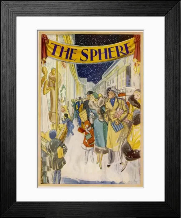 Framed Print : Xmas Eve Shopping 1932 Framed Print : Xmas Eve Shopping 1932