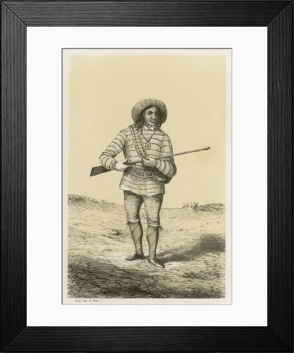 Framed Print : ZUNI MAN. Man of the Zuni people in somewhat westernised dress and carrying a gun Framed Print : ZUNI MAN. Man of the Zuni people in somewhat westernised dress and carrying a gun