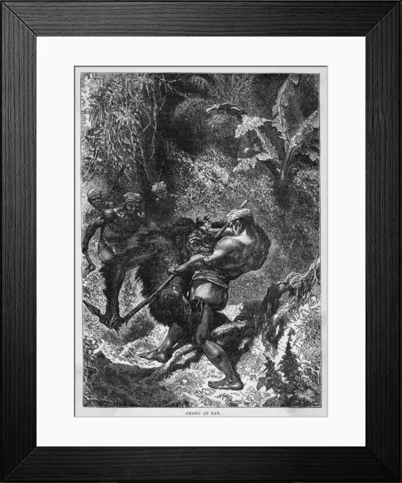Framed Print : Orang-Utan and Natives Framed Print : Orang-Utan and Natives