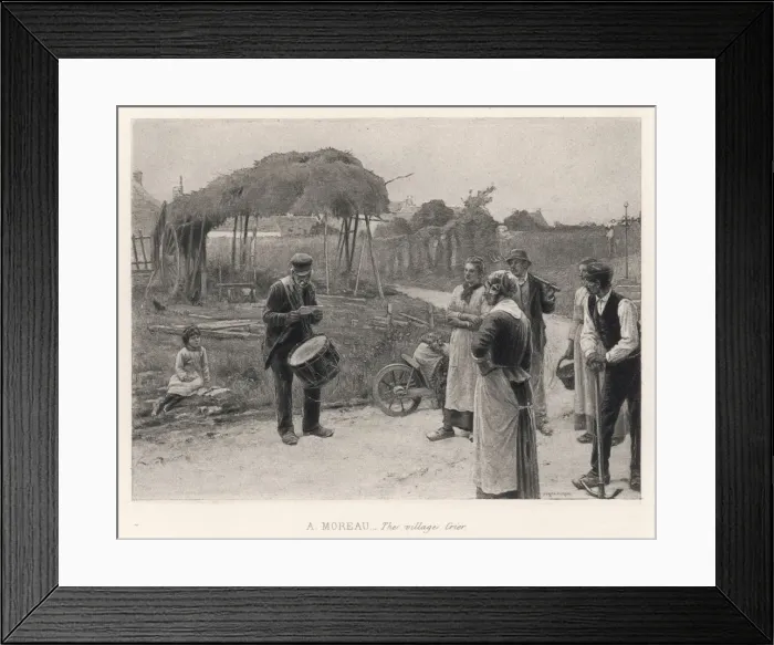 Framed Print : French Village Crier Framed Print : French Village Crier