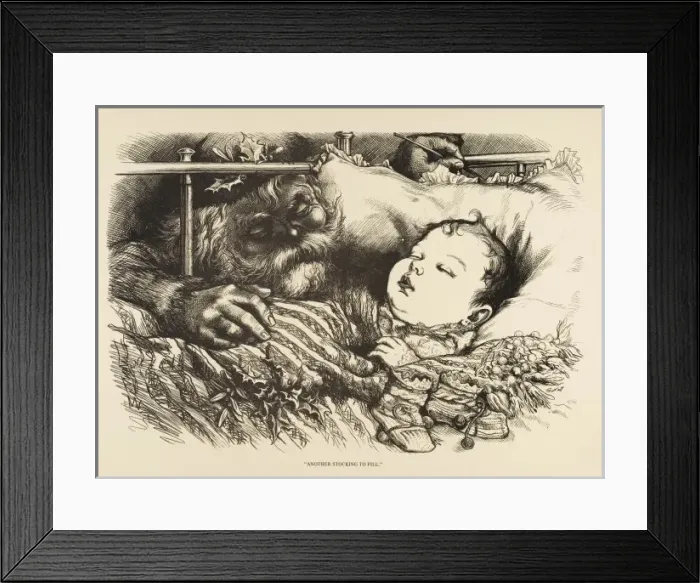 Framed Print : Sleeping Child / Santa Framed Print : Sleeping Child / Santa