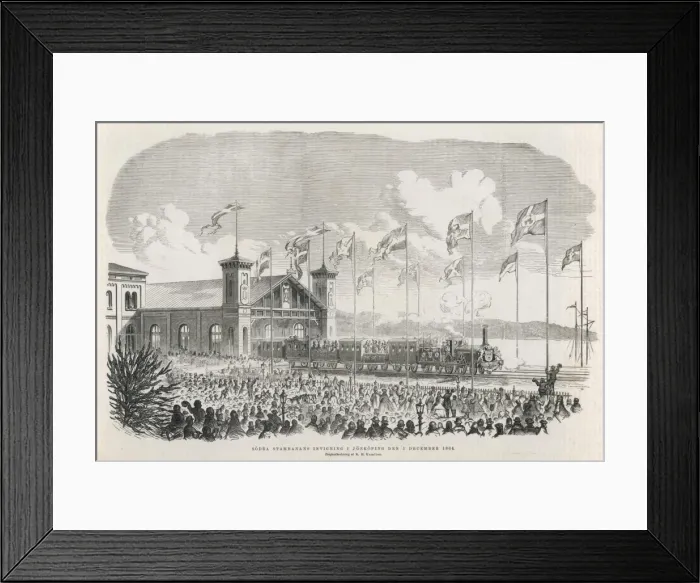 Framed Print : Swedish Train 1864 Framed Print : Swedish Train 1864