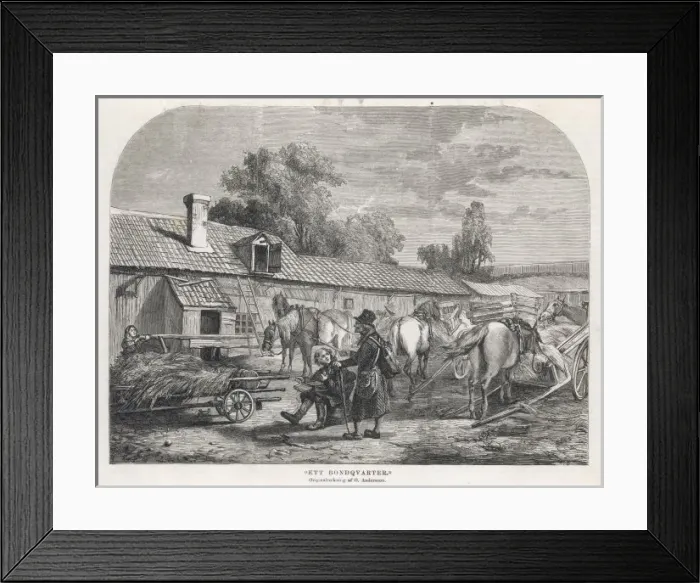 Framed Print : Swedish Farmyard Framed Print : Swedish Farmyard