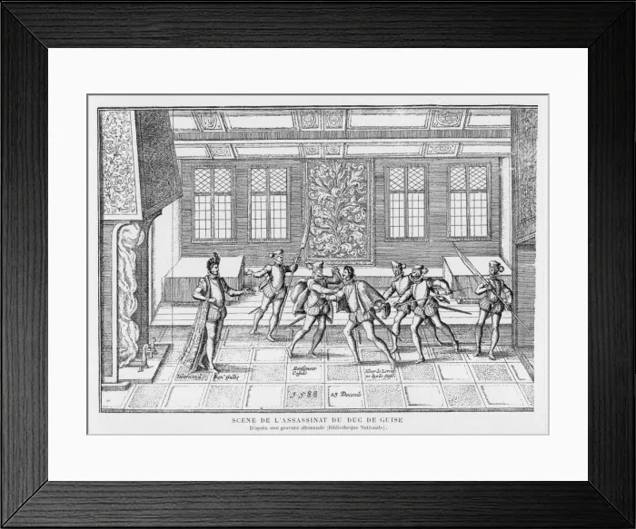 Framed Print : Duc De Guise Murdered