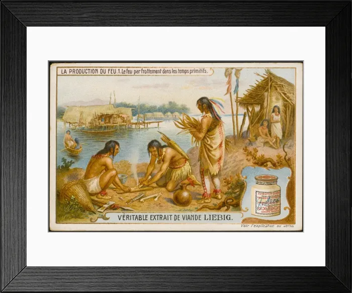 Framed Print : Primitive Firemaking Framed Print : Primitive Firemaking