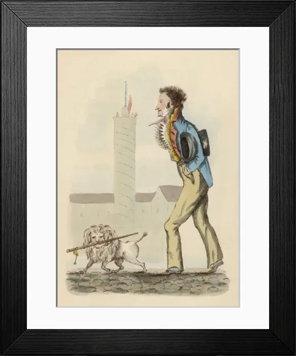 Framed Print : Man and Poodle Framed Print : Man and Poodle