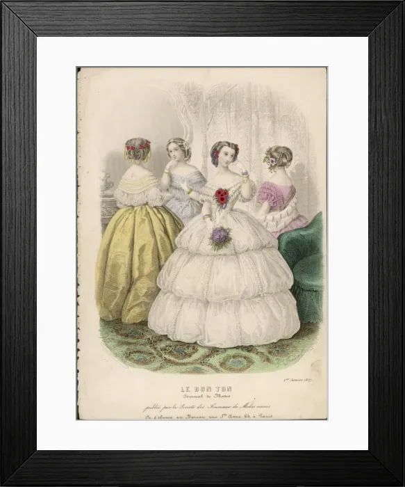 Framed Print : Evening Dresses 1857 Framed Print : Evening Dresses 1857