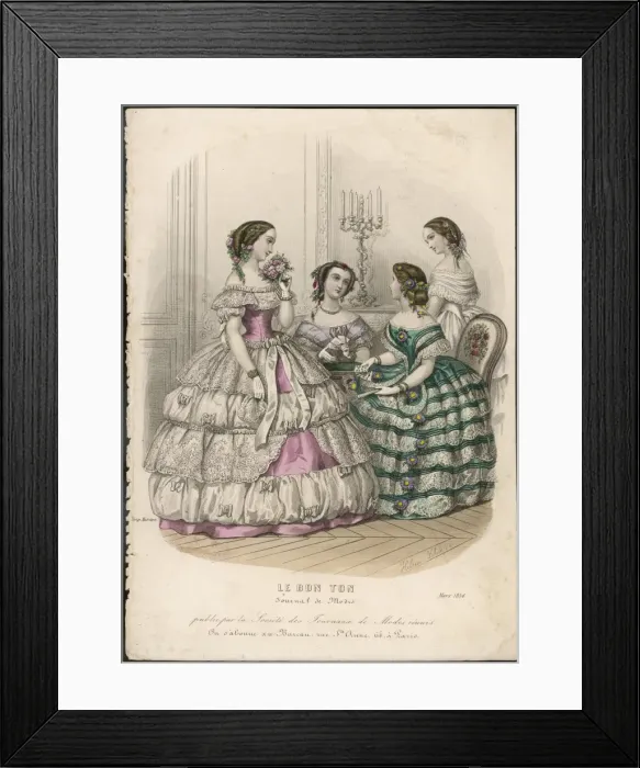Framed Print : Party Dresses 1856 Framed Print : Party Dresses 1856