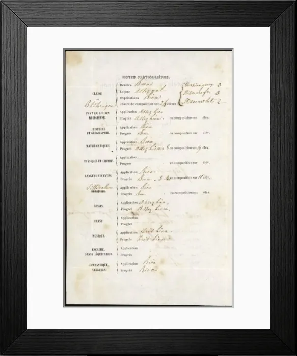 Framed Print : School Report / Inside Framed Print : School Report / Inside