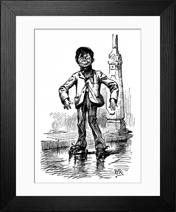 Framed Print : Roller-Skating Urchin Framed Print : Roller-Skating Urchin