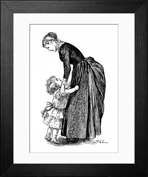 Framed Print : Child Clings to Mother Framed Print : Child Clings to Mother