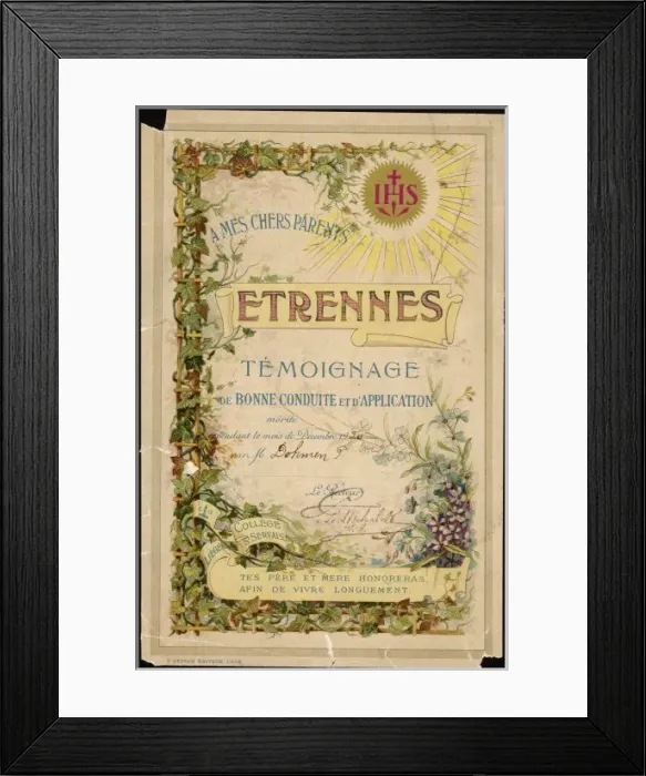 Framed Print : Good Conduct Certificate Framed Print : Good Conduct Certificate