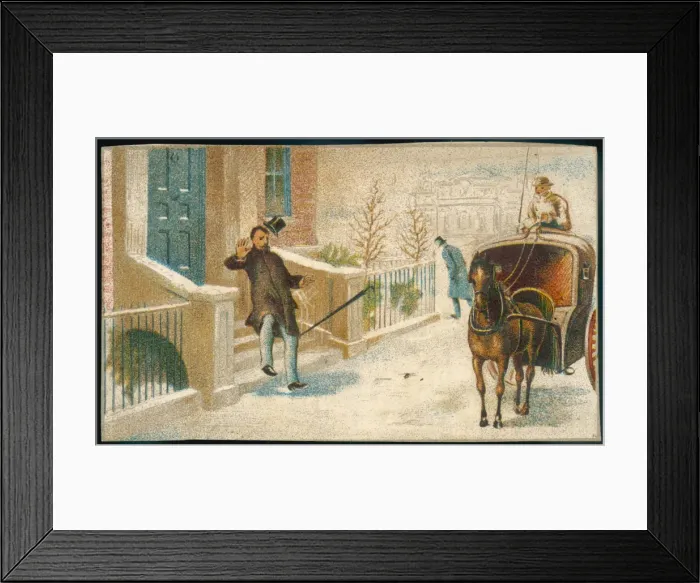 Framed Print : Slipping on Icy Steps Framed Print : Slipping on Icy Steps