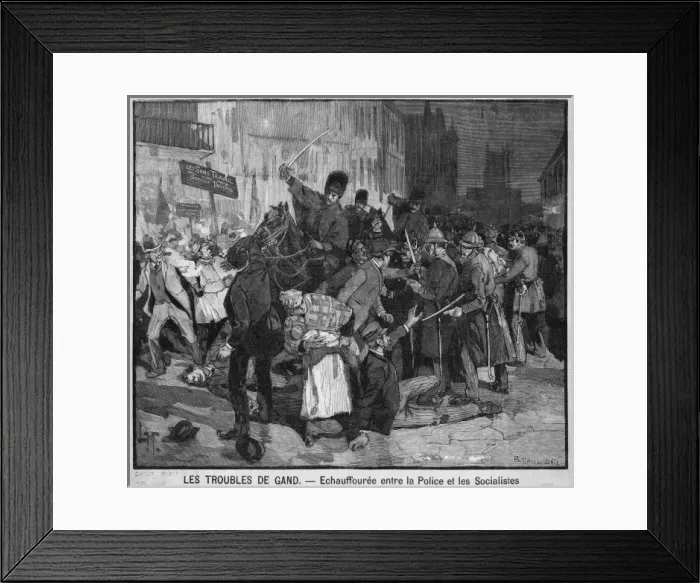 Framed Print : Riots in Ghent 1892 Framed Print : Riots in Ghent 1892
