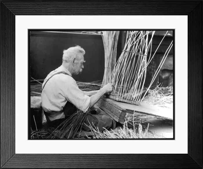 Framed Print : Basketmaking