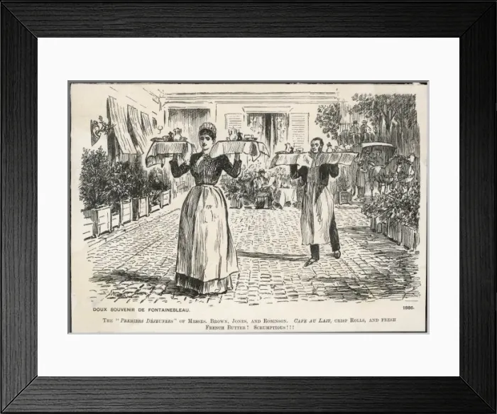 Framed Print : French Waiter & Waitress Framed Print : French Waiter & Waitress