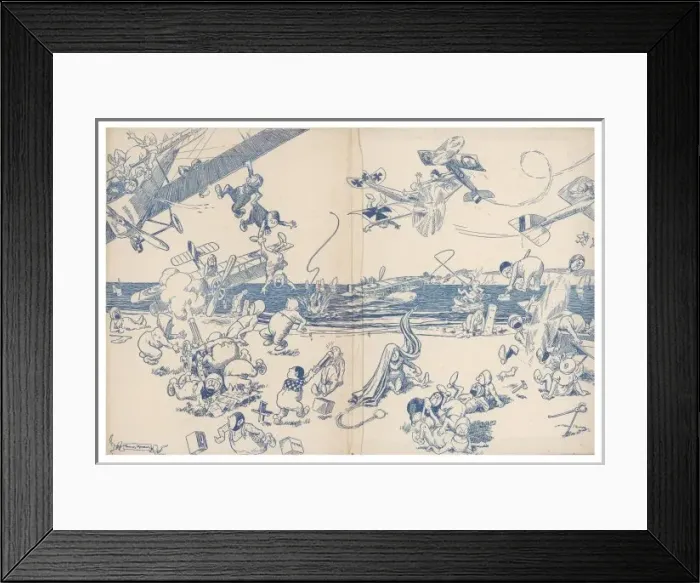 Framed Print : Flight Cartoon (Back) Framed Print : Flight Cartoon (Back)