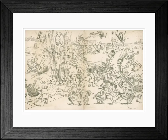 Framed Print : Flight Cartoon (Back) Framed Print : Flight Cartoon (Back)