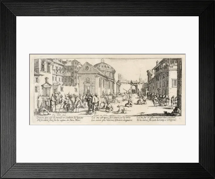 Framed Print : Wounded Soldiers / Callot Framed Print : Wounded Soldiers / Callot