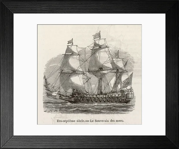 Framed Print : Ship-Souvenir Des Mers Framed Print : Ship-Souvenir Des Mers