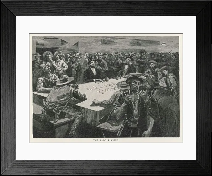 Framed Print : Miners Playing Faro Framed Print : Miners Playing Faro