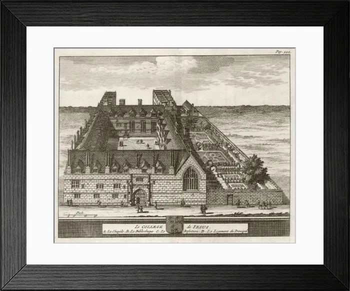 Framed Print : Jesus College 1675 Framed Print : Jesus College 1675