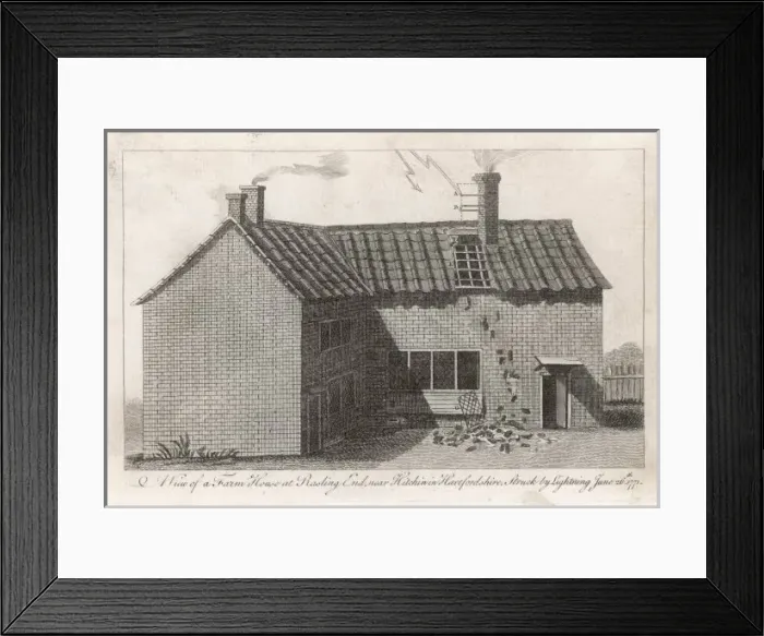 Framed Print : Lightning Strikes House Framed Print : Lightning Strikes House