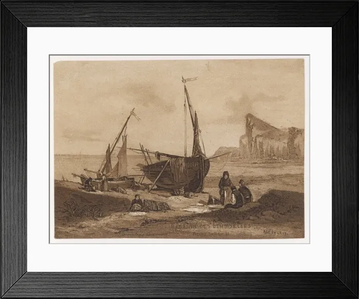 Framed Print : French Fishing Scene