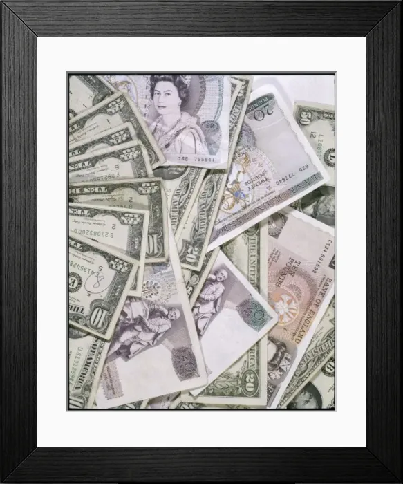 Framed Print : Pound and Dollar Notes Framed Print : Pound and Dollar Notes