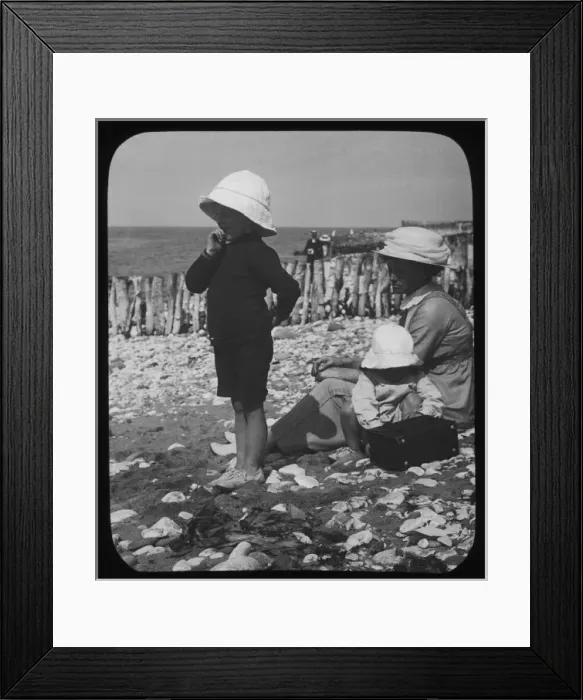 Framed Print : Beach Scene 1912 Framed Print : Beach Scene 1912
