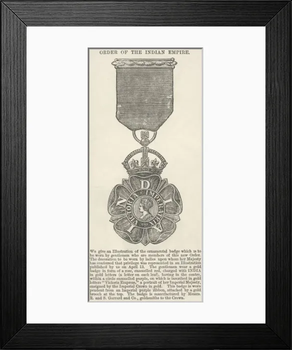 Framed Print : Order of Indian Empire Framed Print : Order of Indian Empire