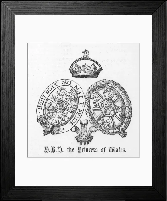 Framed Print : Arms of Pss of Wales Framed Print : Arms of Pss of Wales