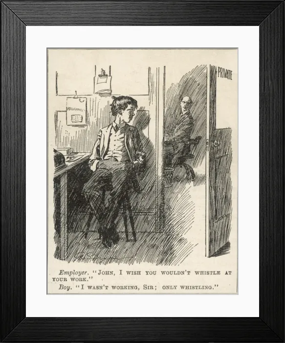 Framed Print : Impertinent Office Boy Framed Print : Impertinent Office Boy