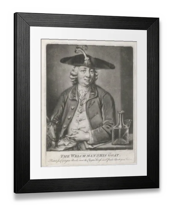 Framed Print : Welshman & Goat Framed Print : Welshman & Goat