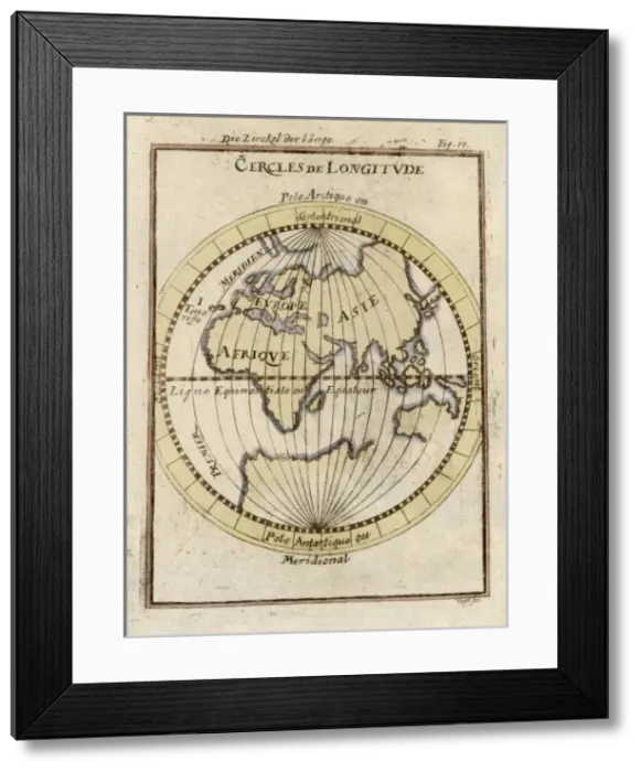 Framed Print : Lines of Longitude 1683 Framed Print : Lines of Longitude 1683