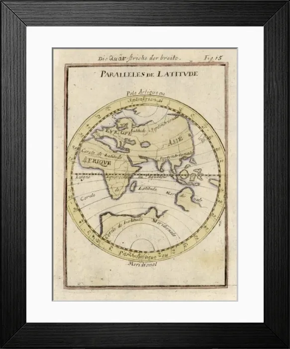 Framed Print : Lines of Latitude 1683 Framed Print : Lines of Latitude 1683