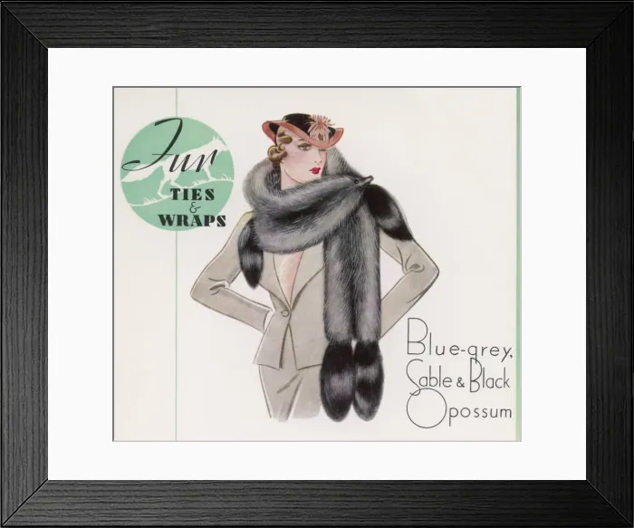 Framed Print : FUR TIE 1938 Framed Print : FUR TIE 1938