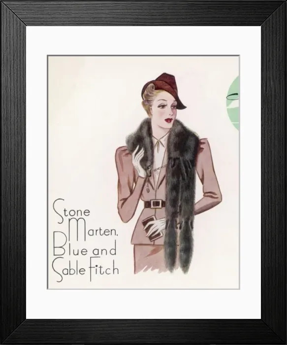 Framed Print : FUR TIE 1938 Framed Print : FUR TIE 1938
