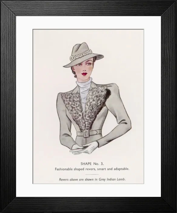 Framed Print : Fur Revers 1938 Framed Print : Fur Revers 1938