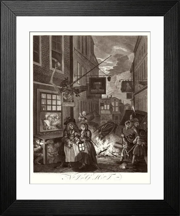 Framed Print : Hogarth Times Night Framed Print : Hogarth Times Night